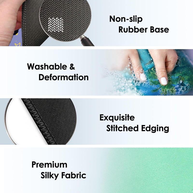 FROGIGO Square Mouse Pad with Stitched Edge, Premium Mousepad Washable Cloth. Computer Mouse Pad with Non-Slip Rubber Base, Mouse Pads for Computers Laptop Mouse 9.25x7.75x0.12 inch-Flower6 - Image 5